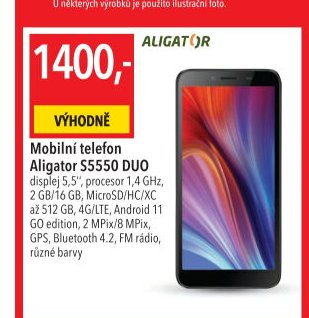 Mobilní telefon Aligator S5550 DUO