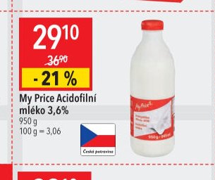 My Price Acidofilní mléko 3,6%