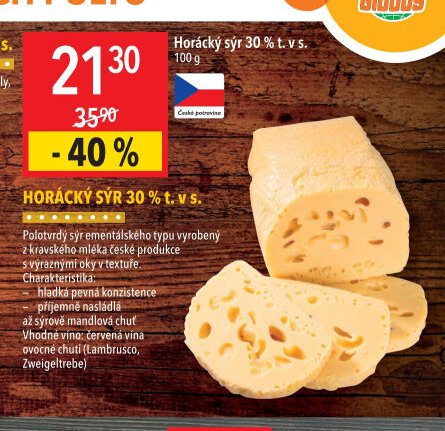 Horácký sýr 30 % t. v s.