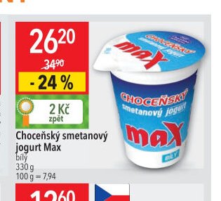 Choceňský smetanový jogurt Max