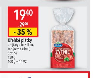 Křehké plátky s rajčaty a bazalkou, se sýrem a cibulí, 5zrnné 130 g