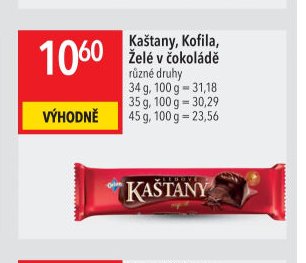 Kaštany, Kofila, Želé v čokoládě
