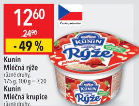 Mléčná rýže Mlékárna Kunín