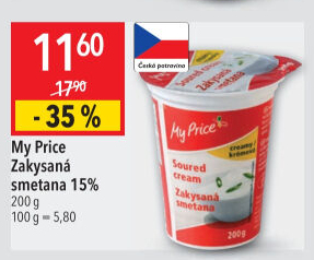 Zakysaná smetana 15% My Price