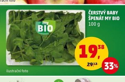 ČERSTVÝ BABY ŠPENÁT MY BIO 100 g