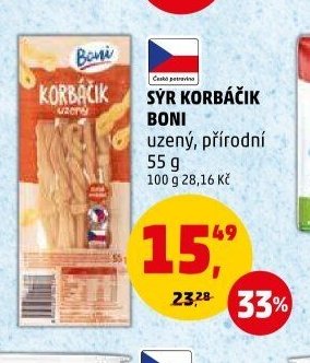 SÝR KORBÁČIK BONI uzený, přírodní 55 g