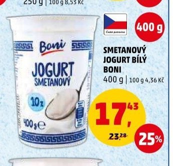SMETANOVÝ JOGURT BÍLÝ BONI 400 g