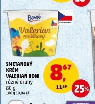 SMETANOVÝ KRÉM VALERIAN BONI různé druhy 80 g