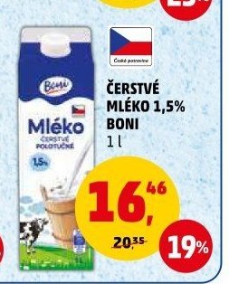 ČERSTVÉ MLÉKO 1,5% BONI 1 l