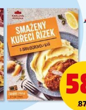 Smažený kuřecí řízek s bramborovou kaší Karlova Koruna