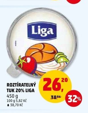 Roztíratelný tuk 20% Liga