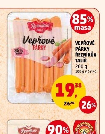 Vepřové párky Řezníkův talíř 200 g