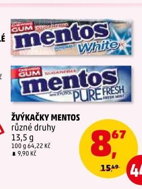 Žvýkačky Mentos různé druhy