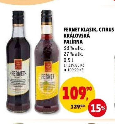 Fernet Klasik, Citrus Královská palírna