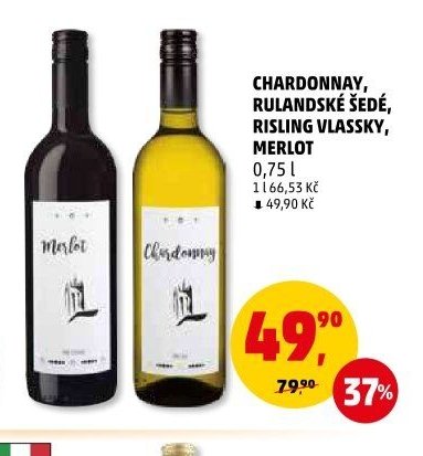 Chardonnay, Rulandské šedé, Ryzlink vlašský, Merlot