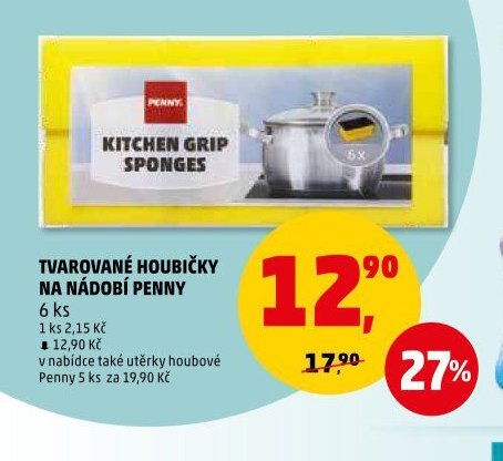 Tvarované houbičky na nádobí Penny 6 ks