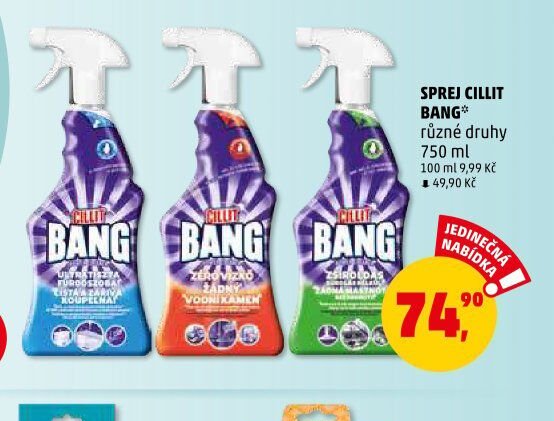 Sprej Cillit Bang různé druhy 750 ml