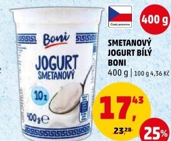 Bílý jogurt smetanový Boni