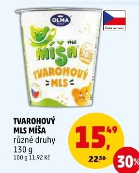 Dezert Tvarohový mls Míša Olma