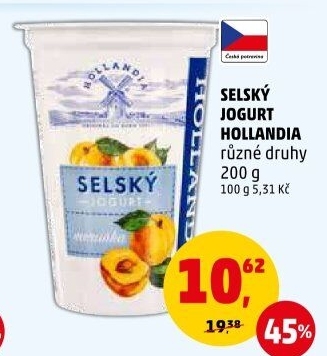 Ochucený jogurt selský Hollandia