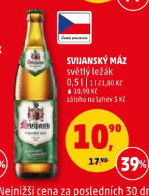 Pivo světlý ležák 11° Svijanský Máz Svijany
