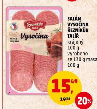Salám Vysočina Řezníkův talíř