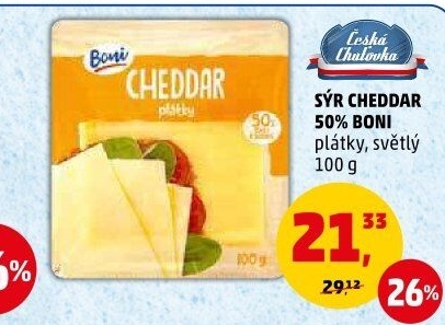 Sýr Cheddar 50% Boni