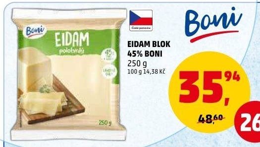 Sýr Eidam 45% Boni