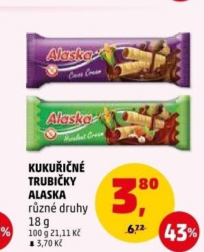 Trubičky bez lepku Alaska