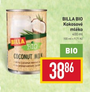 BILLA BIO Kokosové mléko 400 ml