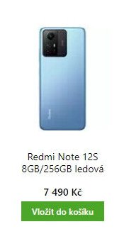 Redmi Note 12S 8GB/256GB ledová