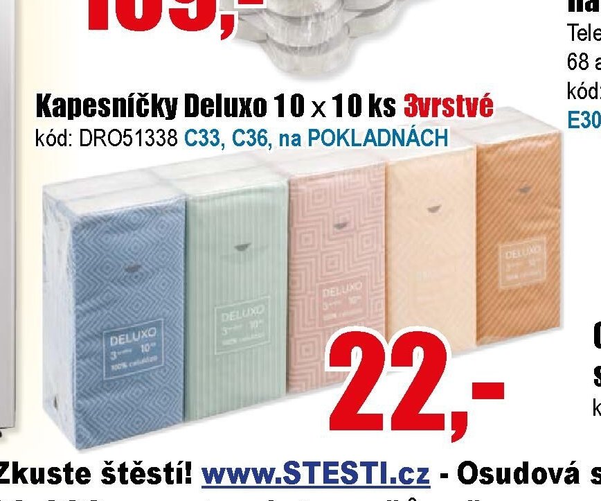 Kapesníčky Deluxo 10x10 ks