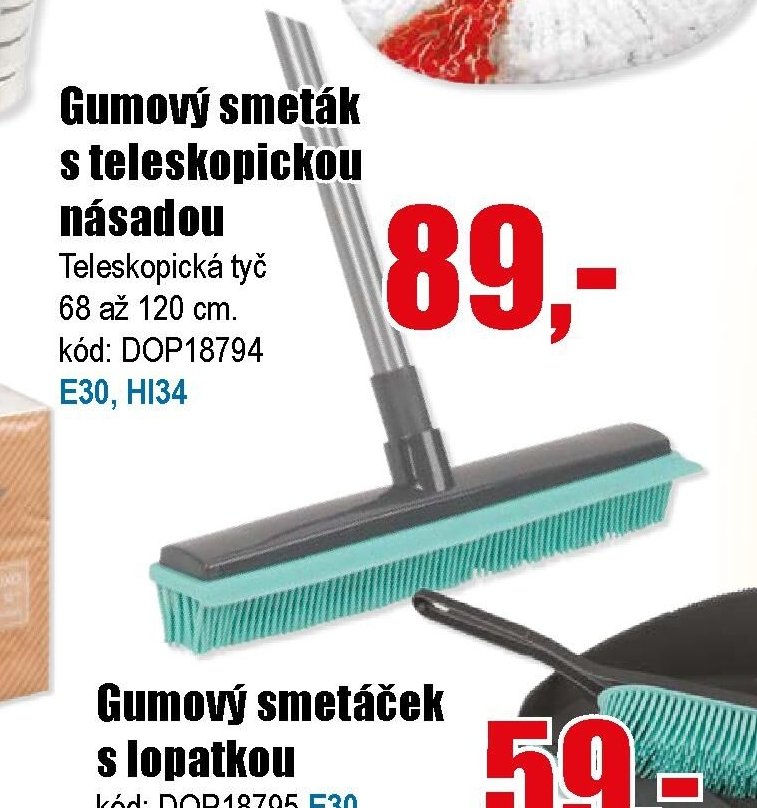 Gumový smeták s teleskopickou násadou