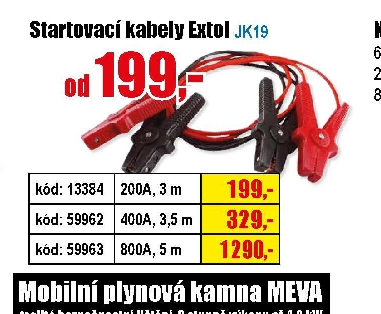 Startovací kabely Extol