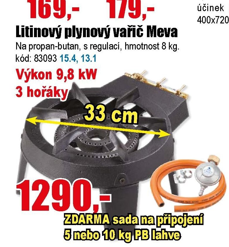 Litinový plynový vařič Meva