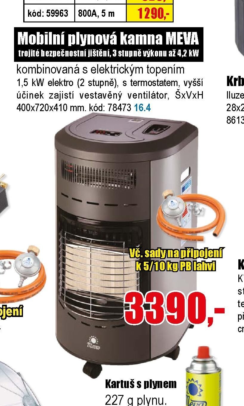 Mobilní plynová kamna MEVA