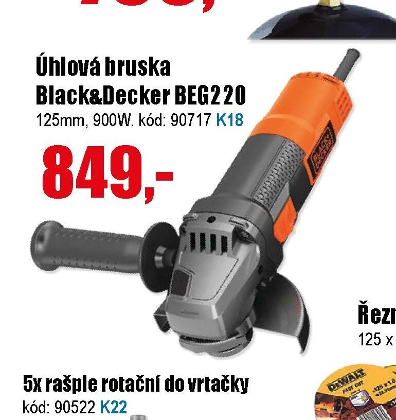 Úhlová bruska Black&Decker BEG220