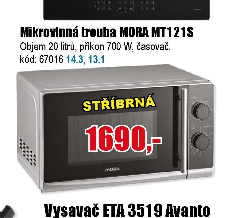 Mikrovlnná trouba MORA MT121S