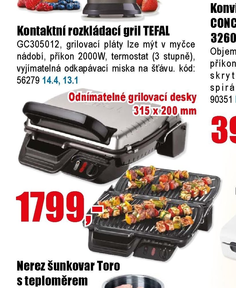 Kontaktní rozkládací gril TEFAL