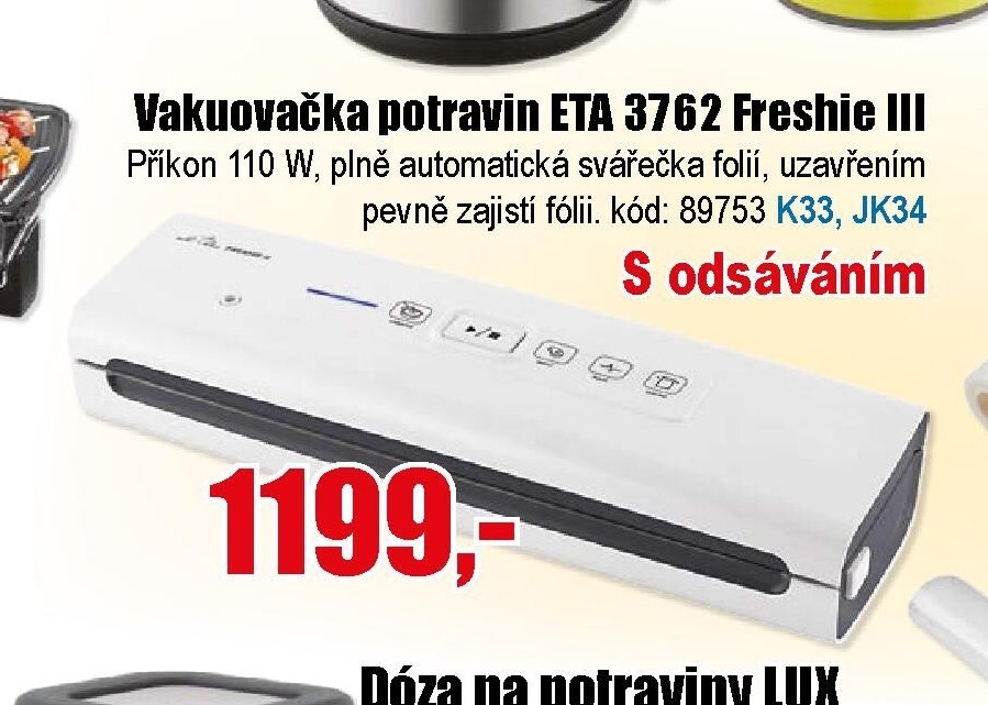 Vakuovačka potravin ETA 3762 Freshie III