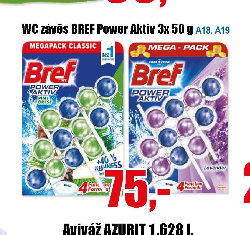 WC závěs BREF Power Aktiv 3x 50 g
