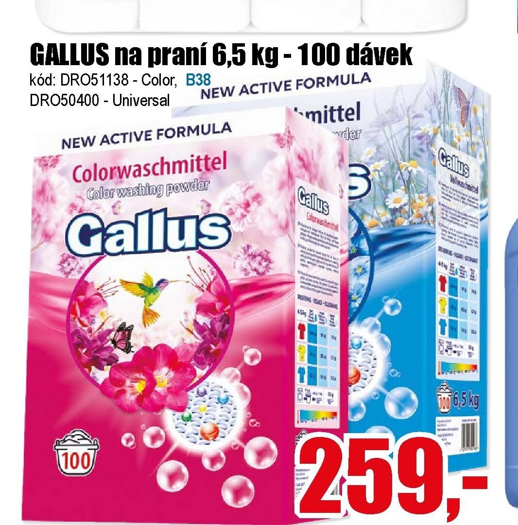 GALLUS na praní 6,5 kg