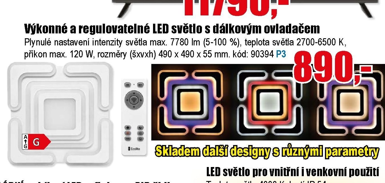 Výkonné a regulovatelné LED světlo s dálkovým ovladačem