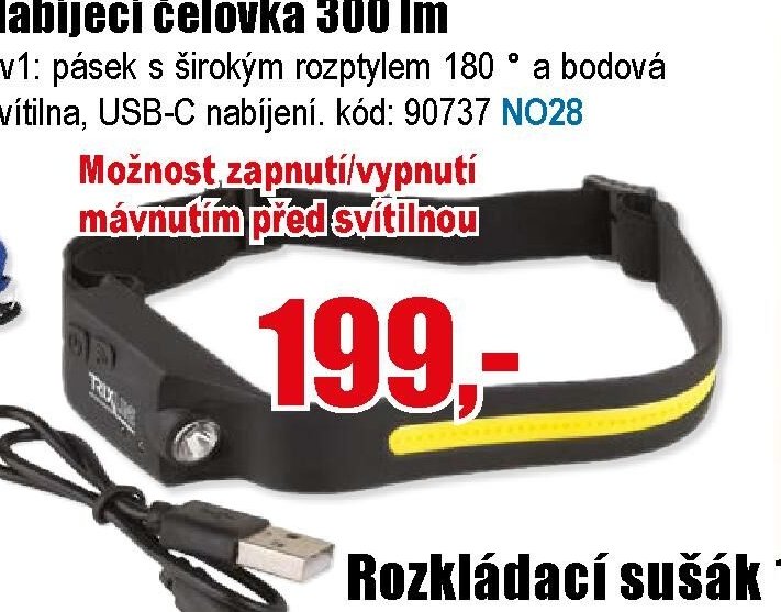 Nabíjecí čelovka 300 lm
