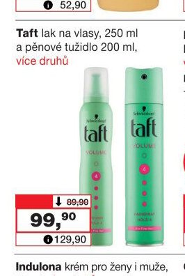Taft lak na vlasy, 250 ml a pěnové tužidlo 200 ml, více druhů