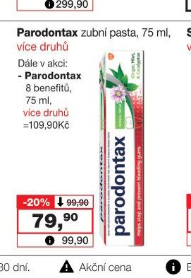 Parodontax zubní pasta, 75 ml, více druhů
