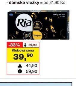 Ria dámské tampóny, 16 ks