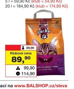 PACKA hrudkující stelivo, 10 l