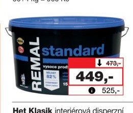 REMAL Standard bílá vysoce prodyšná malířská barva, 15 + 3 kg