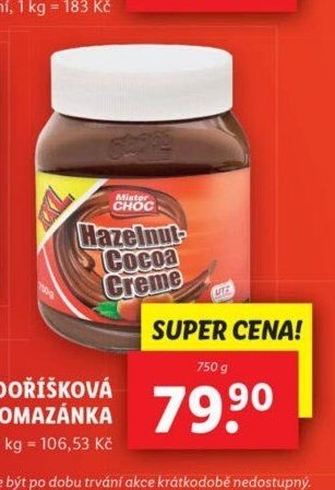 Lískooříšková pomazánka Mister Choc